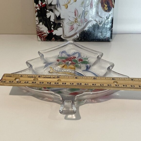 SAVOIR VIVRE Embossed Christmas Tree Server Candy Dish Holiday Spirit  7.5" NEW - Picture 6 of 7